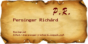 Persinger Richárd névjegykártya